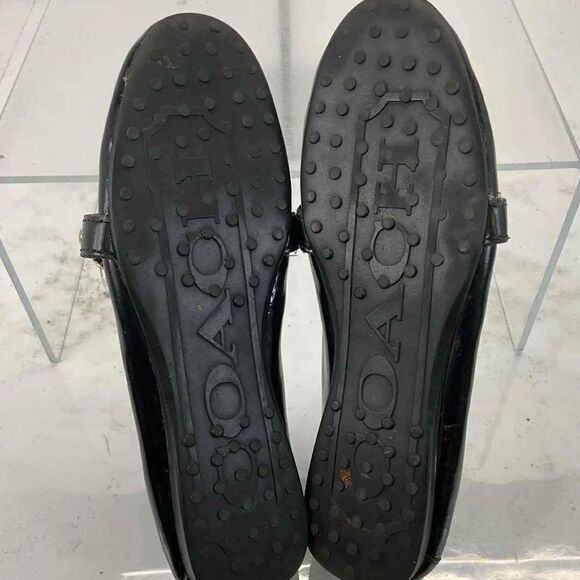 Coach Designer Gloss Black Patent Leather Loafers 9B - Picture 4 of 4